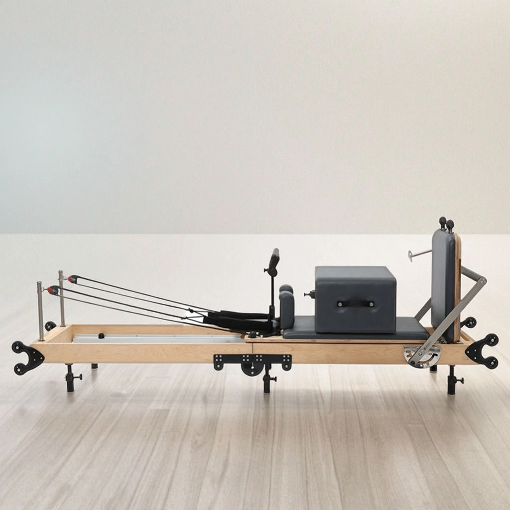 Classic Vintage Maple Wood Foldable Pro Pilates Reformer Machine For Home Studios 001