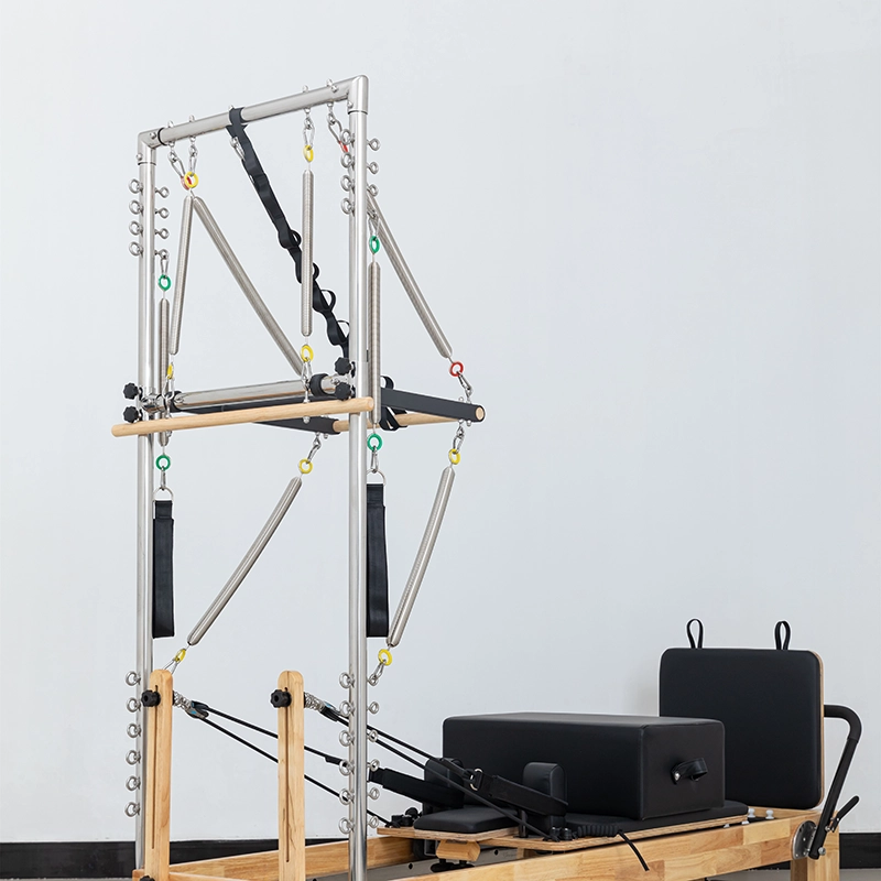 Factory-Direct-Sale-Oak-Wood-Pilates-Reformer-Training-Bed-With-Tower10 Factory Direct Sale Oak Wood Pilates Reformer Training Bed With Tower10